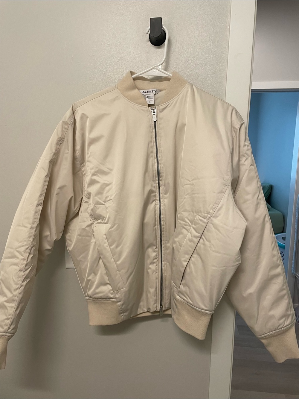 Athleta Cream Bomber Jacket